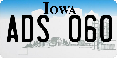 IA license plate ADS060