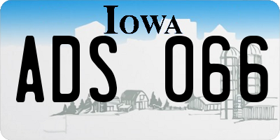 IA license plate ADS066