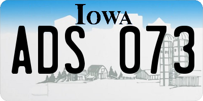 IA license plate ADS073