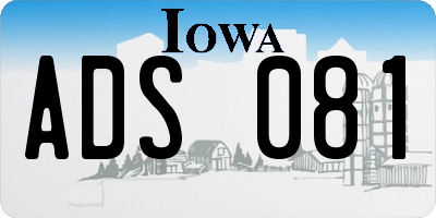 IA license plate ADS081
