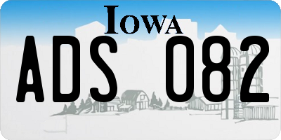IA license plate ADS082