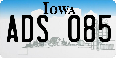 IA license plate ADS085