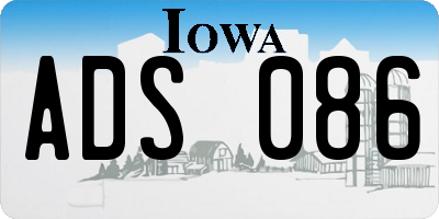 IA license plate ADS086