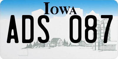 IA license plate ADS087