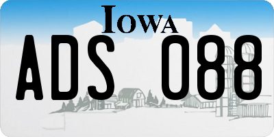 IA license plate ADS088