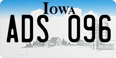 IA license plate ADS096