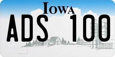 IA license plate ADS100