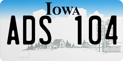 IA license plate ADS104