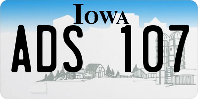 IA license plate ADS107