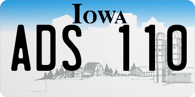 IA license plate ADS110
