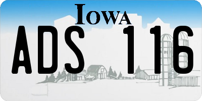 IA license plate ADS116