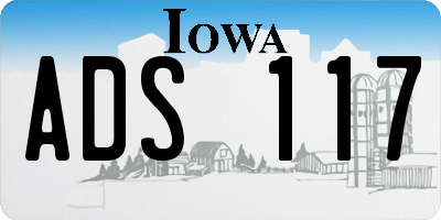 IA license plate ADS117