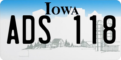 IA license plate ADS118