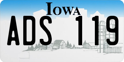 IA license plate ADS119