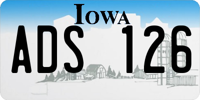 IA license plate ADS126