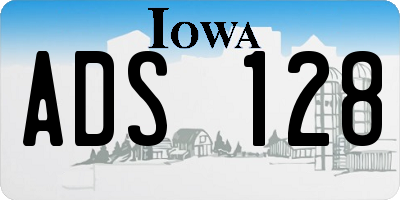 IA license plate ADS128