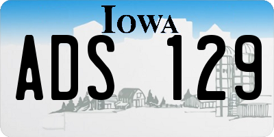 IA license plate ADS129