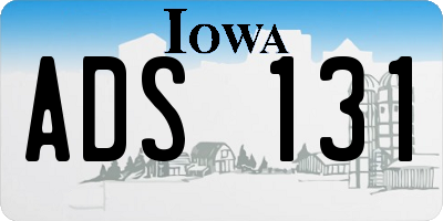 IA license plate ADS131