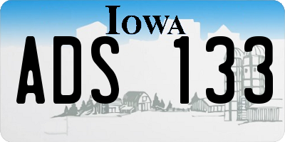 IA license plate ADS133