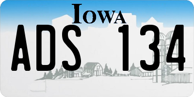 IA license plate ADS134