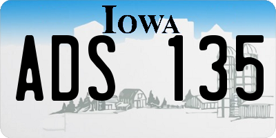 IA license plate ADS135