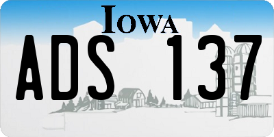 IA license plate ADS137