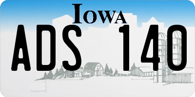 IA license plate ADS140