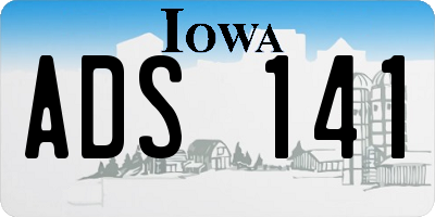 IA license plate ADS141