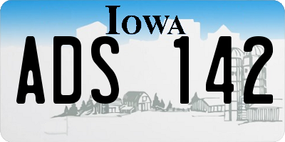 IA license plate ADS142
