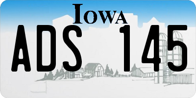 IA license plate ADS145