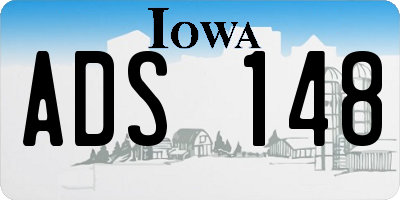IA license plate ADS148
