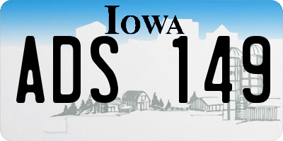 IA license plate ADS149