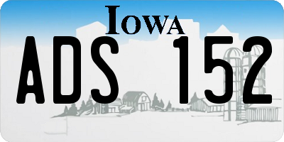 IA license plate ADS152