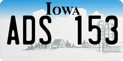 IA license plate ADS153