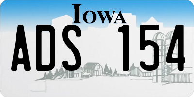 IA license plate ADS154