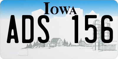 IA license plate ADS156