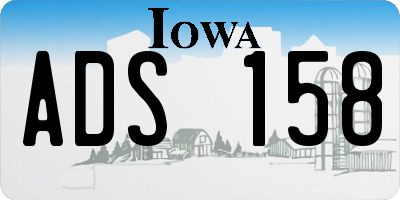 IA license plate ADS158