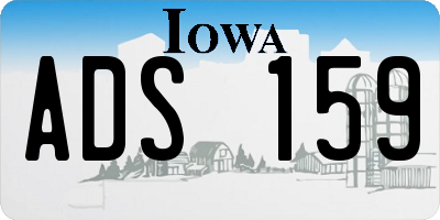 IA license plate ADS159