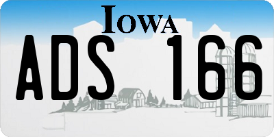 IA license plate ADS166