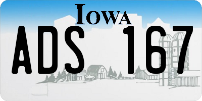 IA license plate ADS167