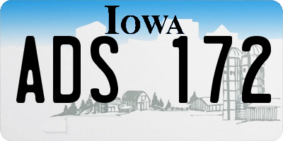 IA license plate ADS172