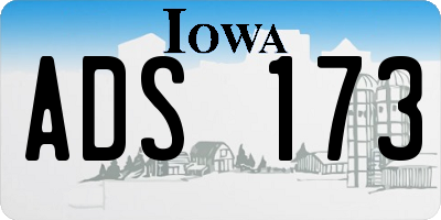 IA license plate ADS173