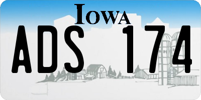 IA license plate ADS174