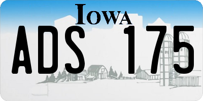 IA license plate ADS175