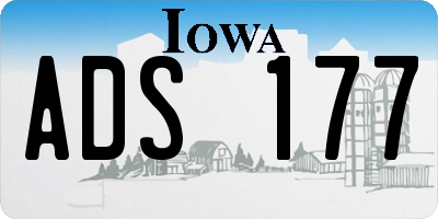 IA license plate ADS177