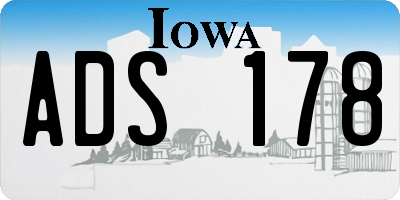 IA license plate ADS178
