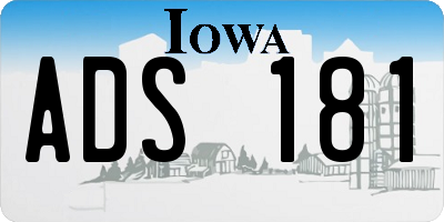 IA license plate ADS181