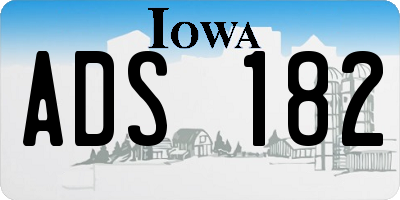 IA license plate ADS182