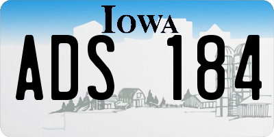 IA license plate ADS184