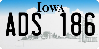 IA license plate ADS186